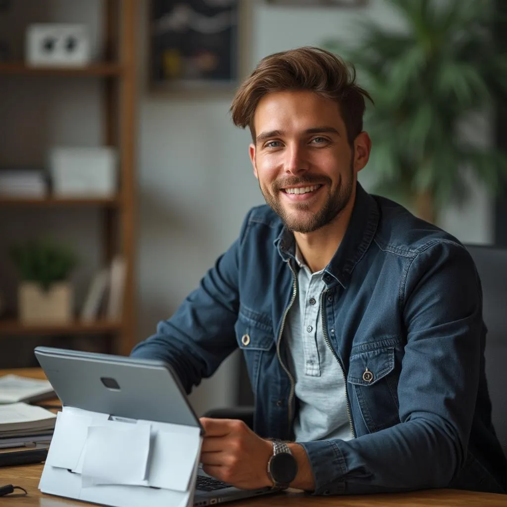 Cliente empresarial satisfecho